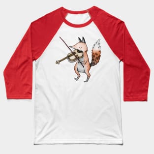 Left-Handed Violin Fox Baseball T-Shirt